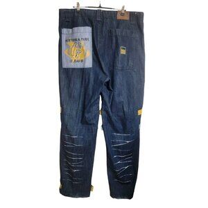 Vintage Marithe Francois Girbaud Jean Mens 38 Blue Y2K Embroidered Baggy Hot Boy